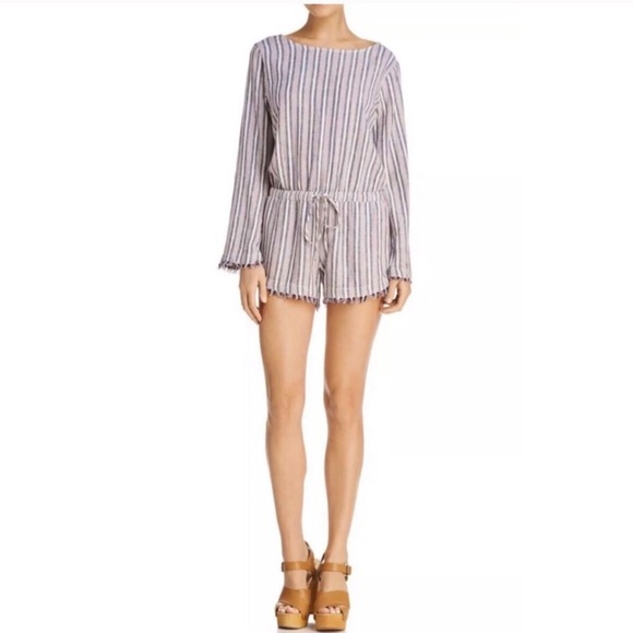 Cloth & Stone Bella Dahl Striped Linen Romper - Picture 1 of 8